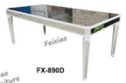 Matériau: Acier inoxydable blanc + miroir plateau en verre