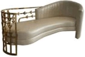 Canapé Matériau: Acier inoxydable doré + PU blanc Coussin