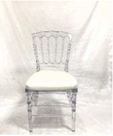 CHAISE NAPOLEON TRANSPARENT 40mm AVEC HOUSSE BLANCHE