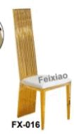 Chaise pour adulte Matériau: Acier inoxydable doré+ PU blanc Coussin