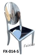 Chaise adulte en acier inoxydable argenté