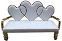 Canapé Matériau: Acier inoxydable doré + PU blanc Coussin