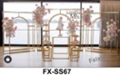 Ensemble de 3 toiles de fond en acier inoxydable doré Largeur totale: 620cm