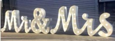 Coffret de lettres 120 cm de haut Mr et Mme avec lumière