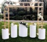 Ensemble de 5 présentoirs à gâteaux en acier inoxydable blanc