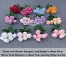 Bouquet de roses artificielles Hauteur total: environ 45 cm